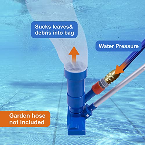2023 Upgraded Swimming Pool Spa Jet Vacuum Cleaner With Brush & 56" Pole,For Above Ground/Inflatable Pool,Hot Tub,Pond, Spa, Lake And Fountain #TOP4