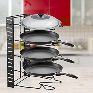 Adjustable Vertically/Horizontally 5 Tier Kitchen Saucepan Frying Pan Stand Holder Organiser Storage Rack Shelf