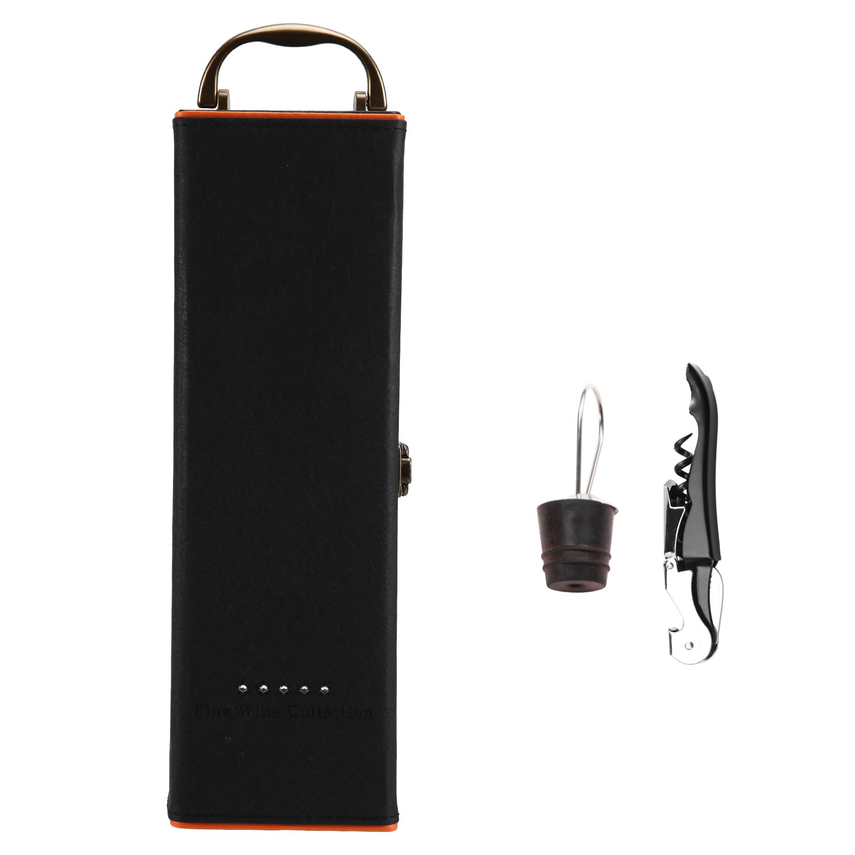 Vjsujehgy Gift Box Case Holder with Handle, Single Wine Bottle Gift Box, Portable Carrying Case Bottle Holder
