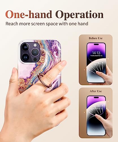 Gviewin Marble Cell Phone Ring Holder, Metal Kickstand Grip For Magnetic Car Mount Compatible With Iphone 14 Pro Max/14 Plus/13/12 Series & Galaxy S22/S23 Ultra And Other Smartphones (Dreamland River) #TOP6