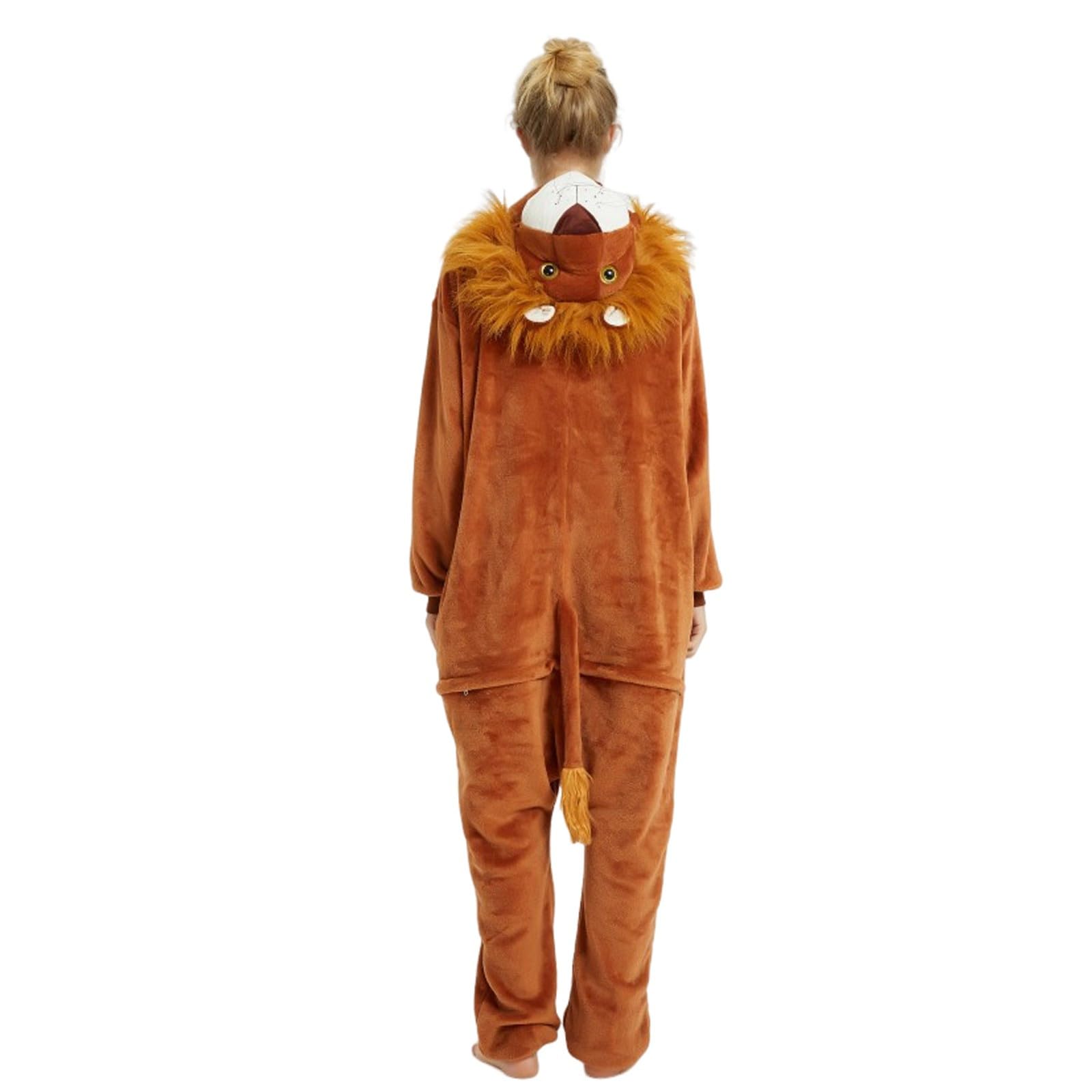 Generico Pigiama Intero Animali Donna, Tuta Intera in Peluche Onesies Morbido E Caldo Kigurumi Onesie Unisex per Adulti Ideale Costume Carnevale Halloween