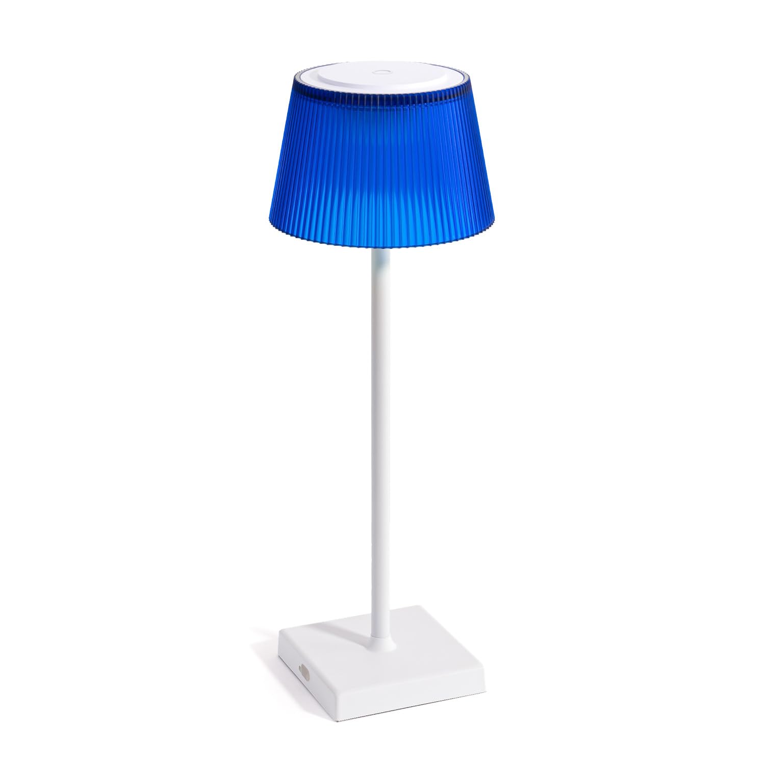 Auraglow Rechargeable Cordless LED Table Lamp, Indoor & Outdoor Battery Operated Lamp, for Home, Desk, Dining, Living Room, Bedroom & Garden Party (White/Blue, 2 Pack)