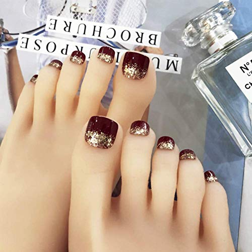 24 Pcs Fake Nails 12 Different Size Medium Length Square Full Cover False Nails Artificial Nails (JS)