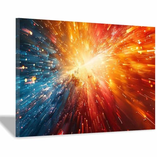 Poster abstrait orange encadré 60x90cm décoration murale pour chambre adolescent