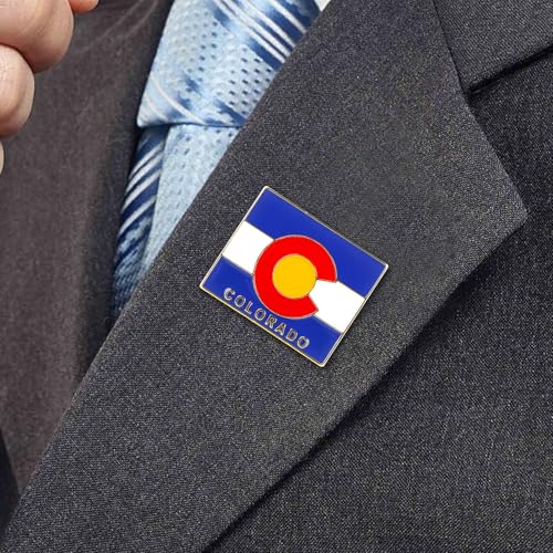 Image of State Shaped Map Lapel Metal Pin Enamel Brooch Keepsake Beautifully Designed for Backpack Hat