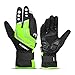 INBIKE Gants Velo Homme VTT Hiver Cyclisme de Route Chaud Thermique Impremeable Tactile Femme Gant Cycliste Chauffant Travail Gel Rembourre Coupe-Vent Vert XL