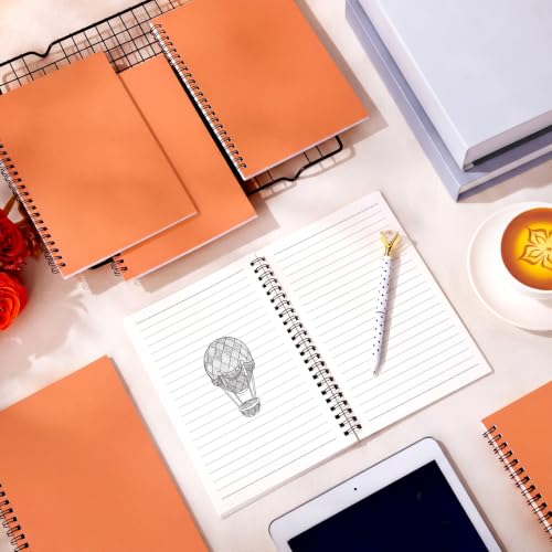 Image of Yahenda 6 Pcs Spiral Notebooks,1 Subject,Wide Ruled, Orange
