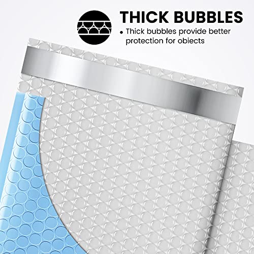 Image of Fuxury 100Pcs Bubble Mailers 6x10 inch Light Blue Bubble Mailer Thick Shipping Padded Envelopes Usable Size 6x9 inch Padded Mailers Shipping Bags for Mailing,Packaging, Small Business, Boutique, Bulk #0