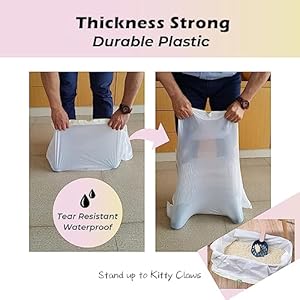 20 Count Jumbo Cat litter Box Liners, 46" x 19" Extra Large Heavy Duty Litter Pan Liner Bags with Drawstring for Pet Cat Litter Tray (Unscented) 20 Count Jumbo Cat litter Box Liners 46 x 19 Extra Large Heavy Duty Litter Pan Liner Bags with Drawstring for Pet Cat Litter Tray Unscented