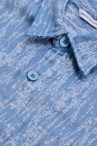 Image of SNITCH Men Casual Shirt | Slim Fit Full Sleeve Mandarin Collar Stripes Design | Premium Viscose Blend & Breathable Fabric for Everyday & Semi-Formal Wear