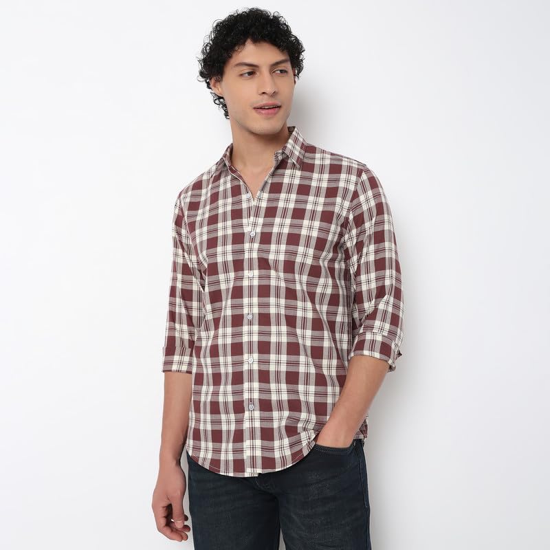 Image of Mens Striped Slim Fit Cotton Casual Shirt | Full Sleeves Mens Shirts | Stylish Shirt for Men