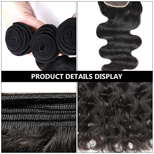 PIXNOR 3 Unidades de Peruca Longa Encaracolada Feminina Peruca Longa Ondulada Cabelo Humano Virgem P