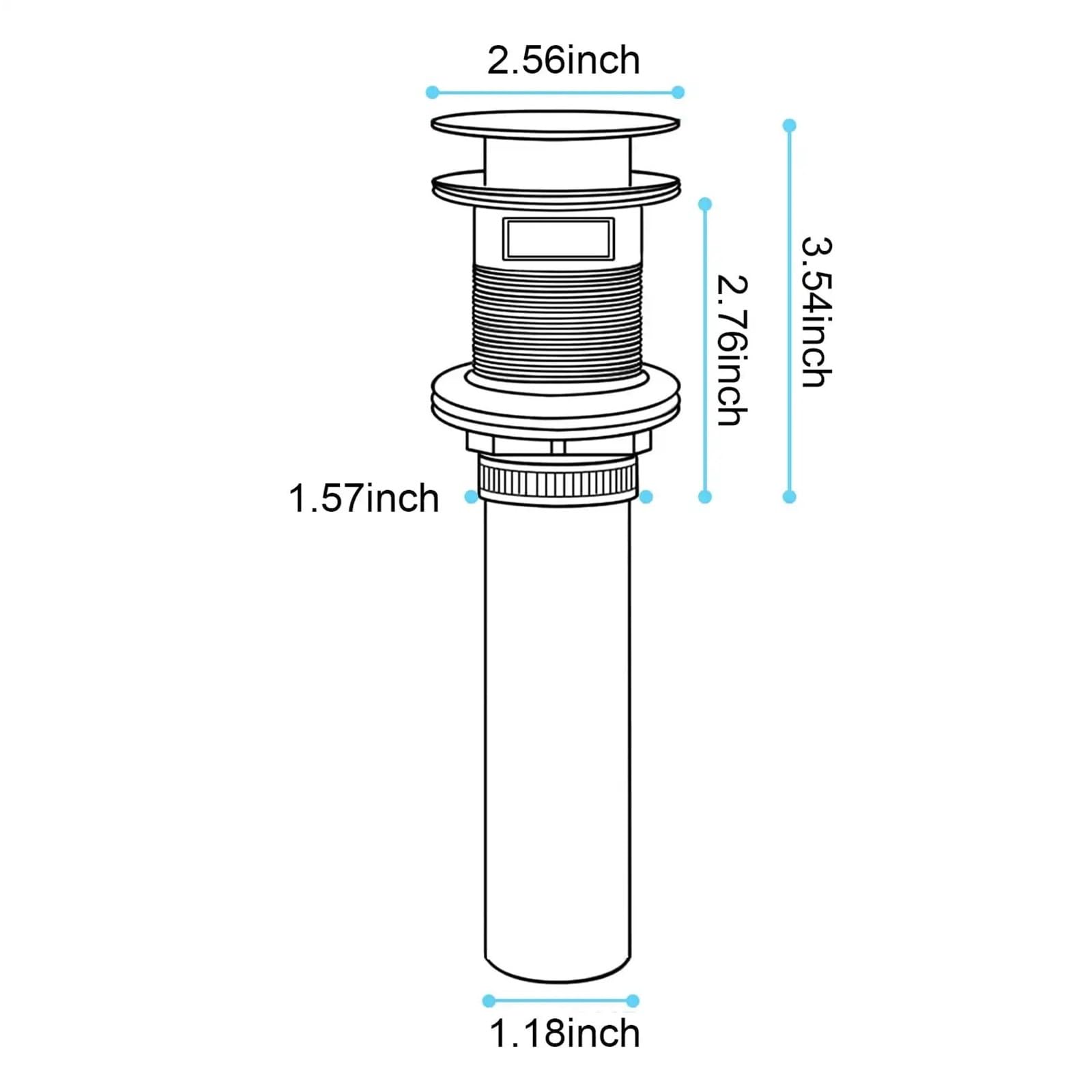 Piletta di Scarico for lavandino del Bagno con troppopieno, Tappo di Scarico a Scomparsa for lavabo, lavabo, lavabo, Acciaio Inossidabile 304
