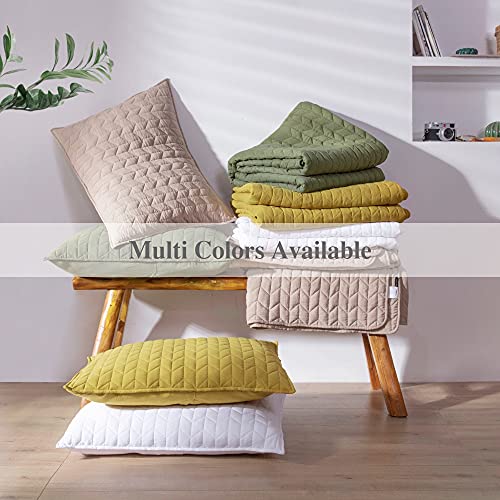 Harorbay Quilt Set Mustard Yellow Twin/Twin Xl (68X86 Inches) - Stitched Arrow Pattern Quited Bed Spread, Prewashed Ultra Soft Light Weight Coverlet Set For All Season - 2 Pieces (1 Quilt, 1 Sham) #TOP4