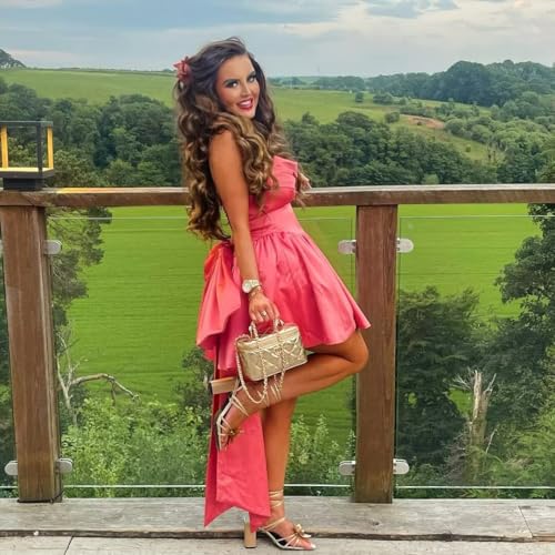 Strapless Short Homecoming Dresses with Bow Cowl Neck Cocktail Dress Hi0153