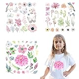 Flower Iron On transfers Patches Stickers Flower Heat Transfer Appliques Flower Decoration for Cloth
