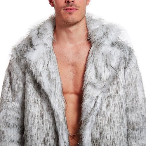 Faux Fur Coats for Men Warm Winter Long Cardigan Jackets Long Sleeve Fleece Jacket Parka Outerwear3