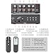 AtNeDcVh RCA 4-Way Bi-Directional Audio Switcher Splitter, 1 in 4 Out / 4 in 1 Out Stereo L/R Sound Channel Audio Switch Selector Splitter Box with Remote Control for Speakers Headphones Amps (Black)
