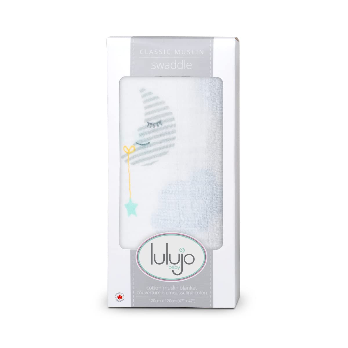 Lulujo Baby L2-LJ035 Copertina di Fasciare - Swaddling Blanket, 120 x120 cm, Multicolore (Mondo dei Sogni)