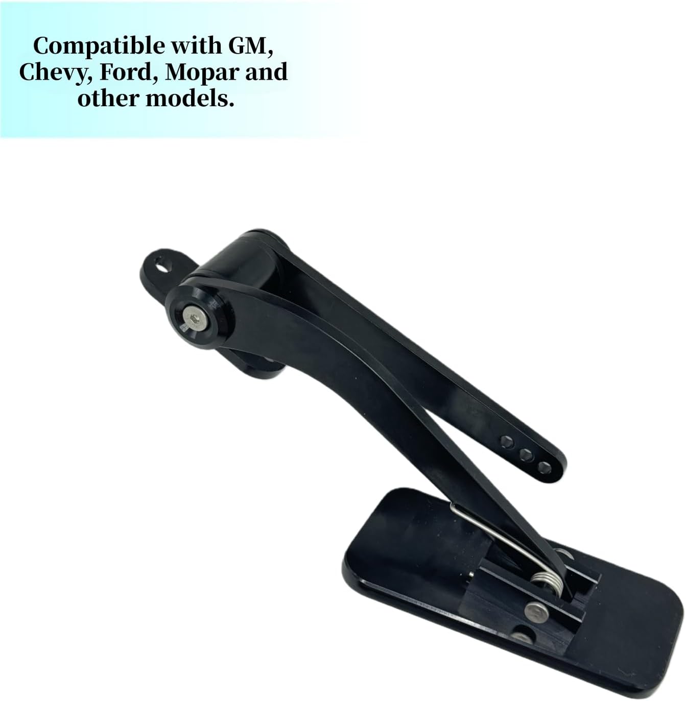 Gas Pedal, Accelerator Pedal, Throttle Pedal, Universal Black Aluminu Slip Grip Pedal Assembly Compatible for Chevy F'ord Mopar Street Rat Rod
