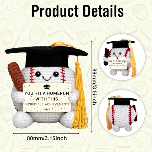 Muñeca de crochet baseball graduación 2027 miniatura 2