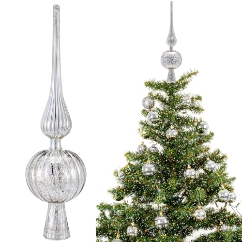 Gejoy Weihnachtsbaumspitze aus Quecksilber-Glas, 30,5 cm,...