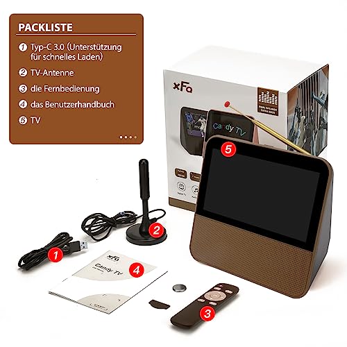 HassoKon Digitaler Tragbarer Fernseher DVB-T2, 1080P HD Mini TV DAB+,DSP Digitalfernsehen USB Mediaplayer für Wohnwagen,Auto und Camping Küche TV Schlafzimmer,Reisen,Küche – Bild 5