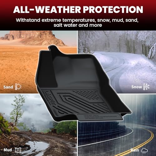 Image of LASFIT Floor Mats Custom Fit for Toyota Corolla Cross 2022-2026(Fit Hybrid AWD Not Fit Gasoline), All-Weather Protection TPE 1st & 2nd Row Car Liners for Toyota Accsessories, Easy to Clean, Black