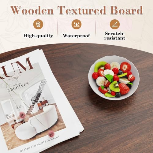 Image of Sweetcrispy Coffee Table Lift Top Coffee Tables for Living Room,Small Rising Wooden Center Tables with Storage Shelf and Hidden Compartment, Dark Brown