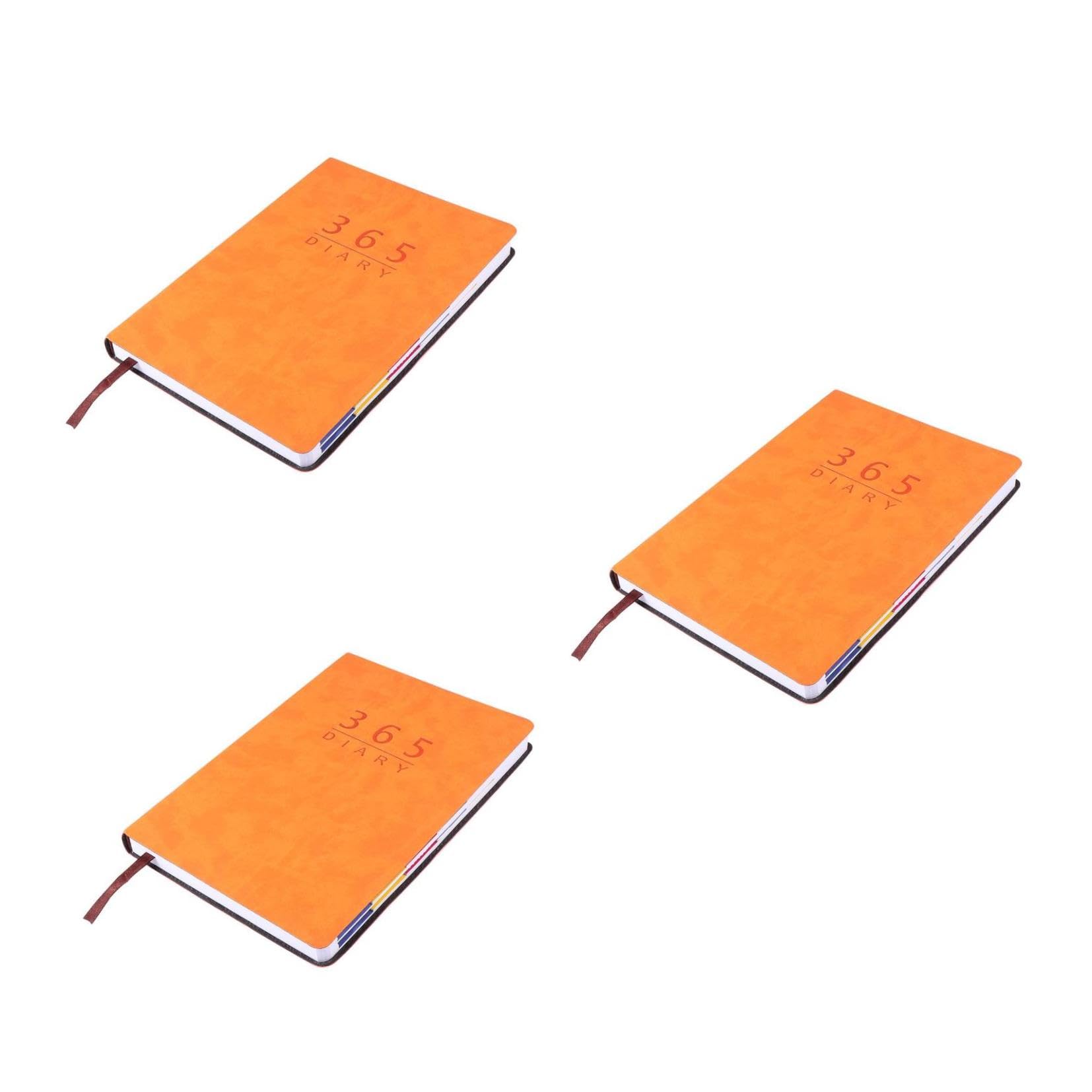 STOBOK 3 Pz taccuini diario a5 - Notebook giornaliero calendario cancellabile a secco Taccuino dell'agenda settimanale ufficio materiale scolastico cancelleria per studenti Orange