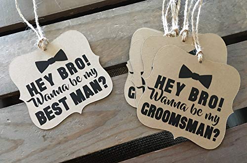 Will you be my Groomsman - Best Man - Usher - Square Bracket Shaped - Rustic Modern - WEDDING - Bow Tie - Personalize - Recycled - Eco Friendly