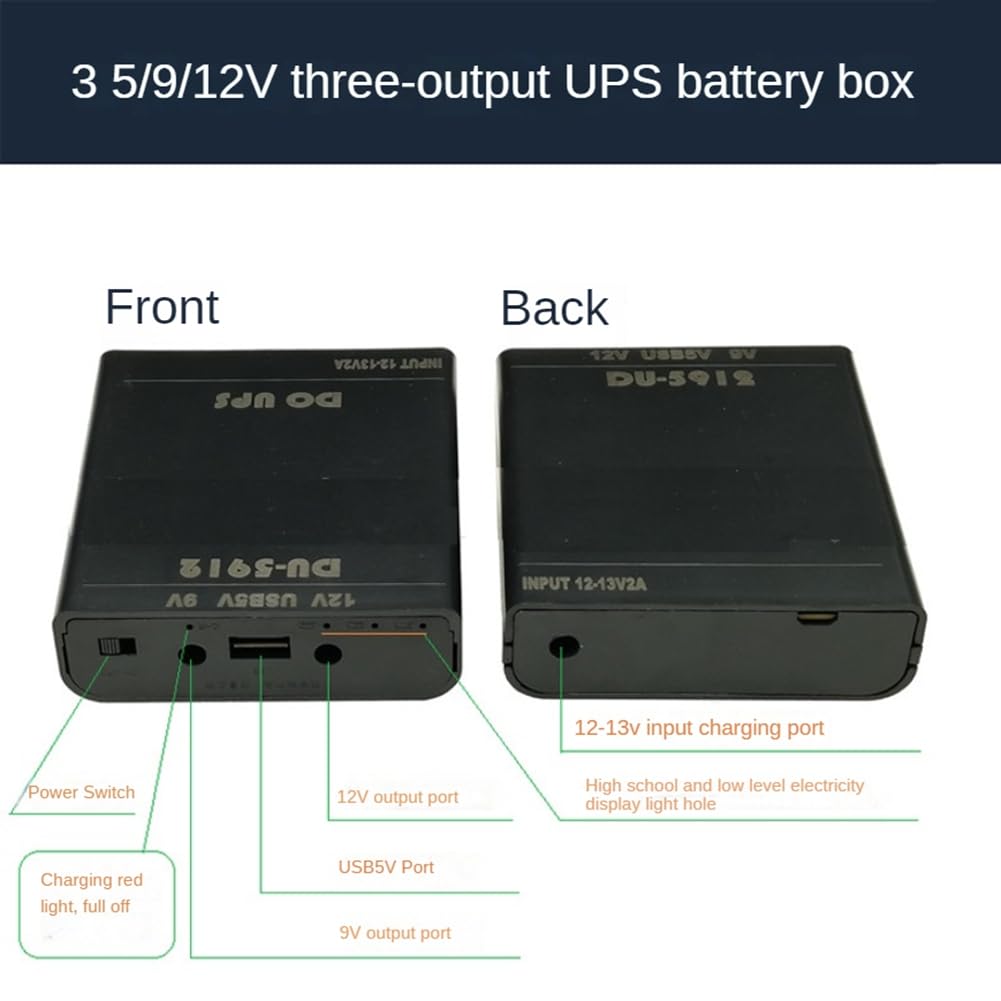 Uscita 5 V 9 V 12 V DIY 18650 Batteria UPS Scatola di alimentazione per Auto DVR Router Modem Telefono Cellulare e Di Più