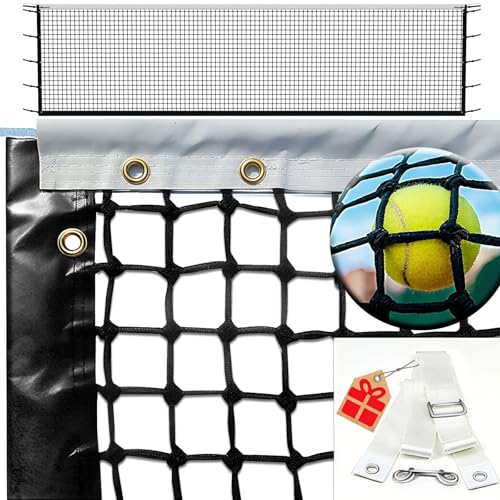 Tennis Net, Heavy Duty Professional Tennis Nets Thicken Court Net Standard 42 FT - Game Play Grade Replacement Portable Nets Nylon for Outdoor/Indoor Standard Courts [ Include Center Strap ]