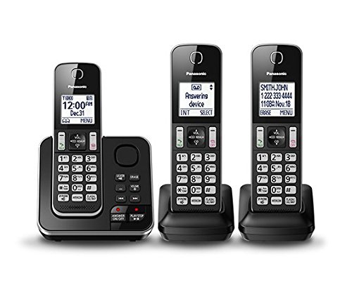 Panasonic KXTGD393B DECT 6.0 Expandable Digital Cordless Answering