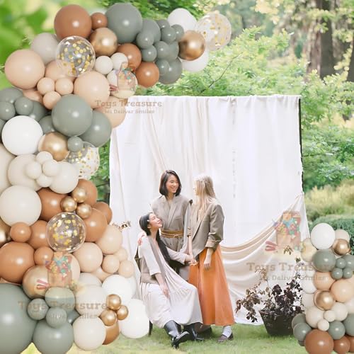 Image of Toys Treasure 104pcs Happy Birthday Decoration Kit - Brown Slate Blue Gold Metallic Balloons Banner Complete Party Pack