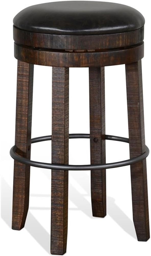 Sunny Designs Homestead 30" Backless Swivel Barstool in Tobacco Leaf (Set of 2)
