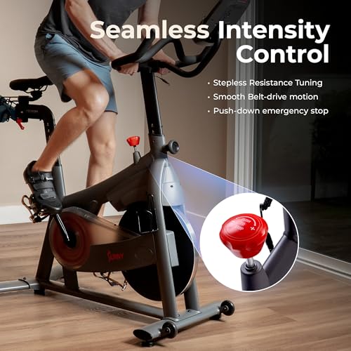 Image of Sunny Health & Fitness Smart Indoor Cycling Bike for Home Cardio Exercise