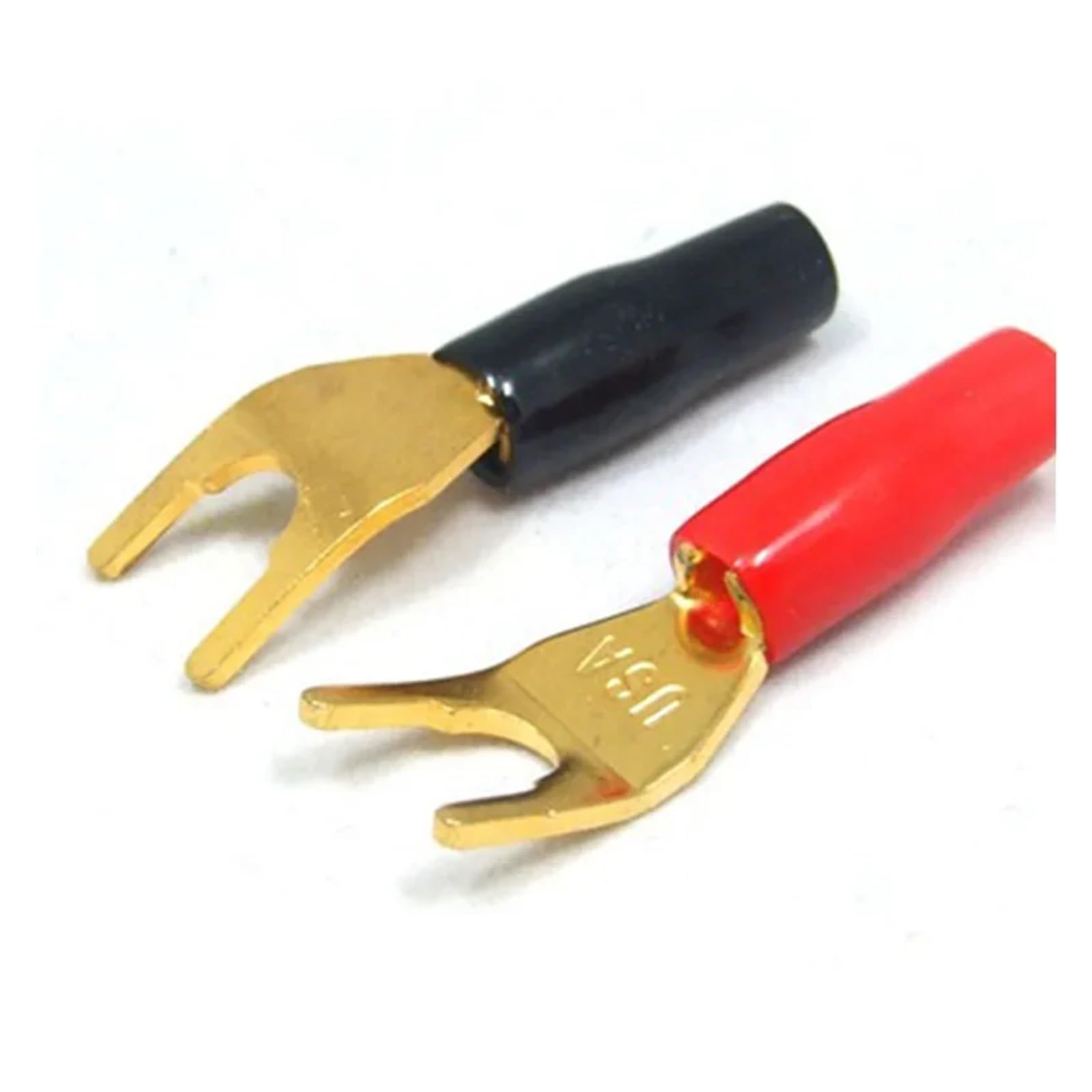 Lot de 4 fiches bananes en forme de Y en forme de U plaqué or pour câble de haut-parleur sans soudure HCHDTDT (10 pièces)