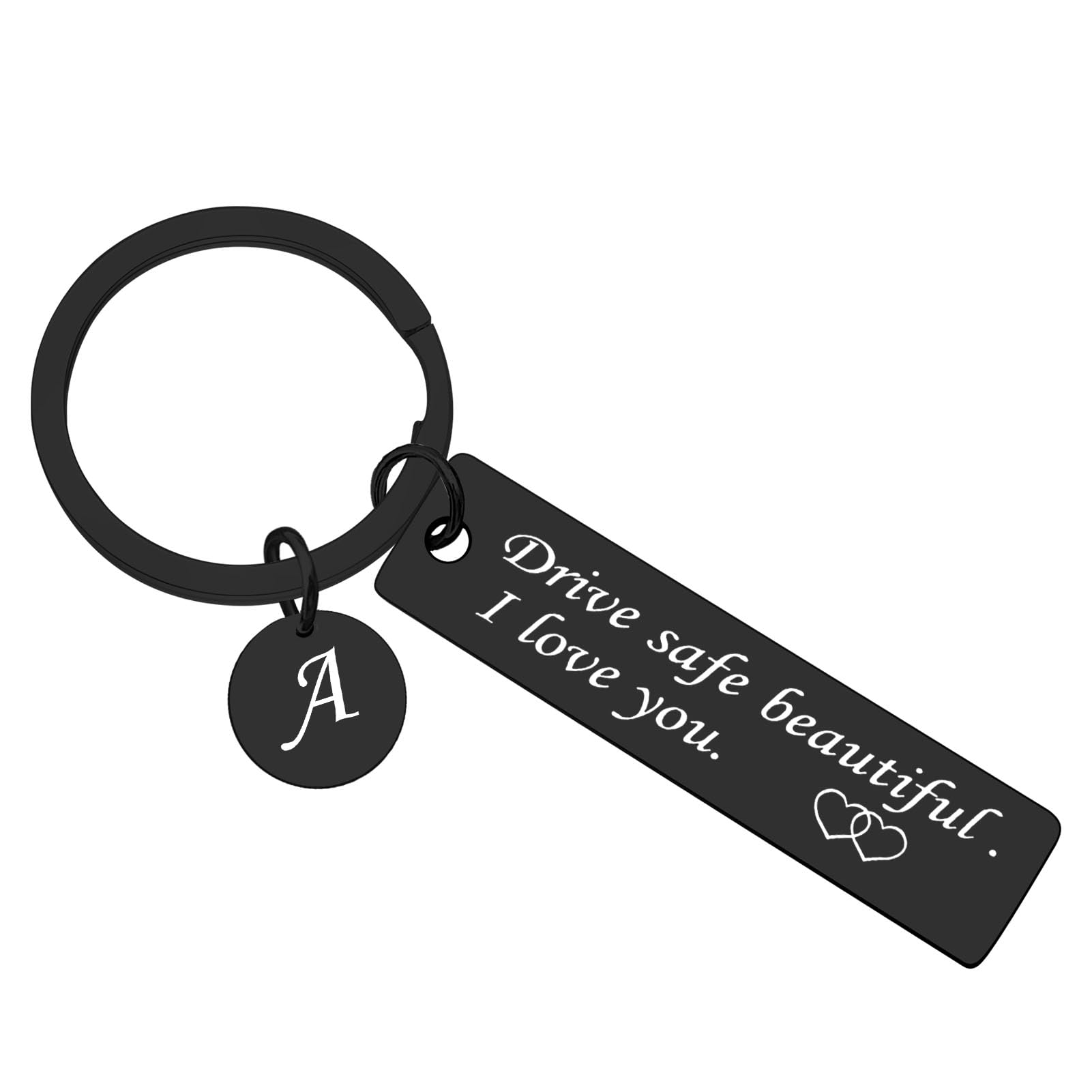 XiahuyuDrive Safe Keychain for Her 26 Letter Keychain Gifts for Girlfriend Wife Daughter Mom Niece Sister Friend