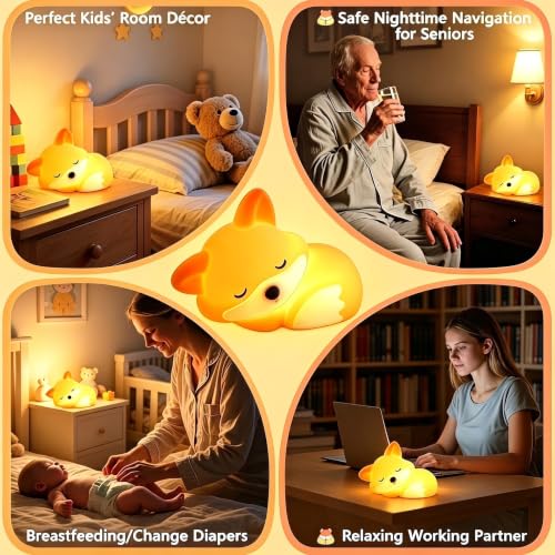 YR YRHH-PET Cute Fox Lamp, Squishy Animal Night Light, Kids Baby Fox Gifts by YR YRHH-PET - Image 5