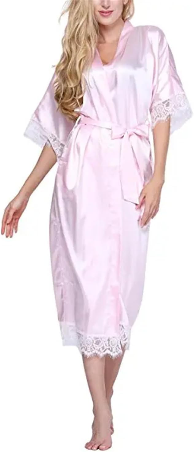Women Rayon Robe Sexy Long Lingerie Sleepwear Kimono Yukata Nightgown