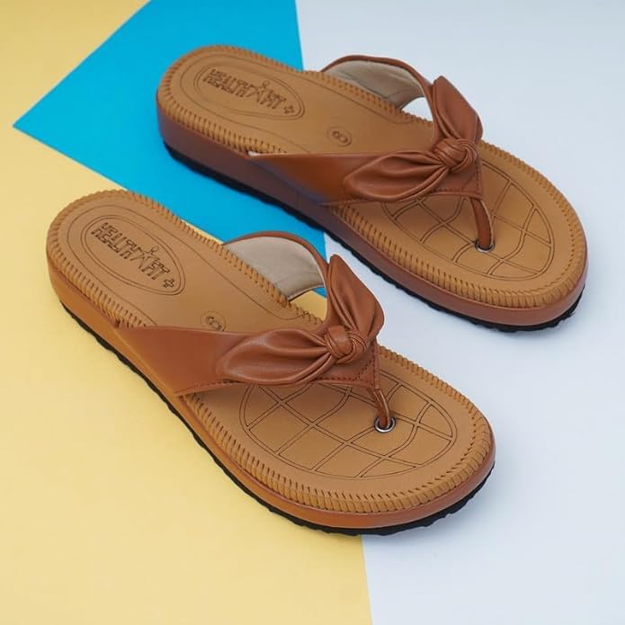 Image of HEALTH FIT Orthopedic with Super Extra Soft Ortho Care Anti-Skid Doubleu Flip-Flops for women Slippers /Doctor Chappal & Footwear HF330
