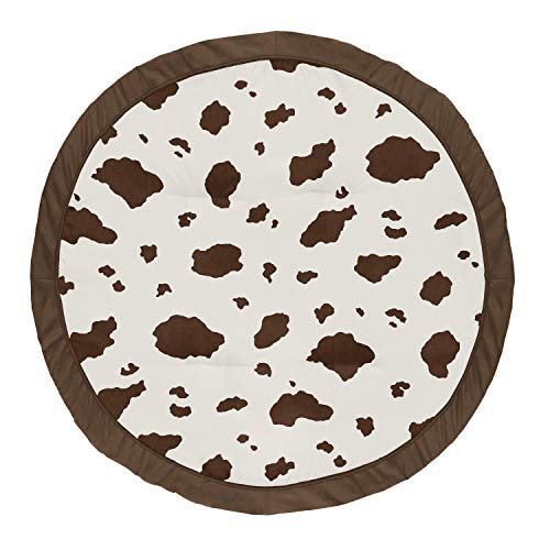 Image of Sweet Jojo Designs Wild West Cow Boy Baby Playmat Tummy Time Infant Play Mat - Brown and Cream Western Southern Country Animal