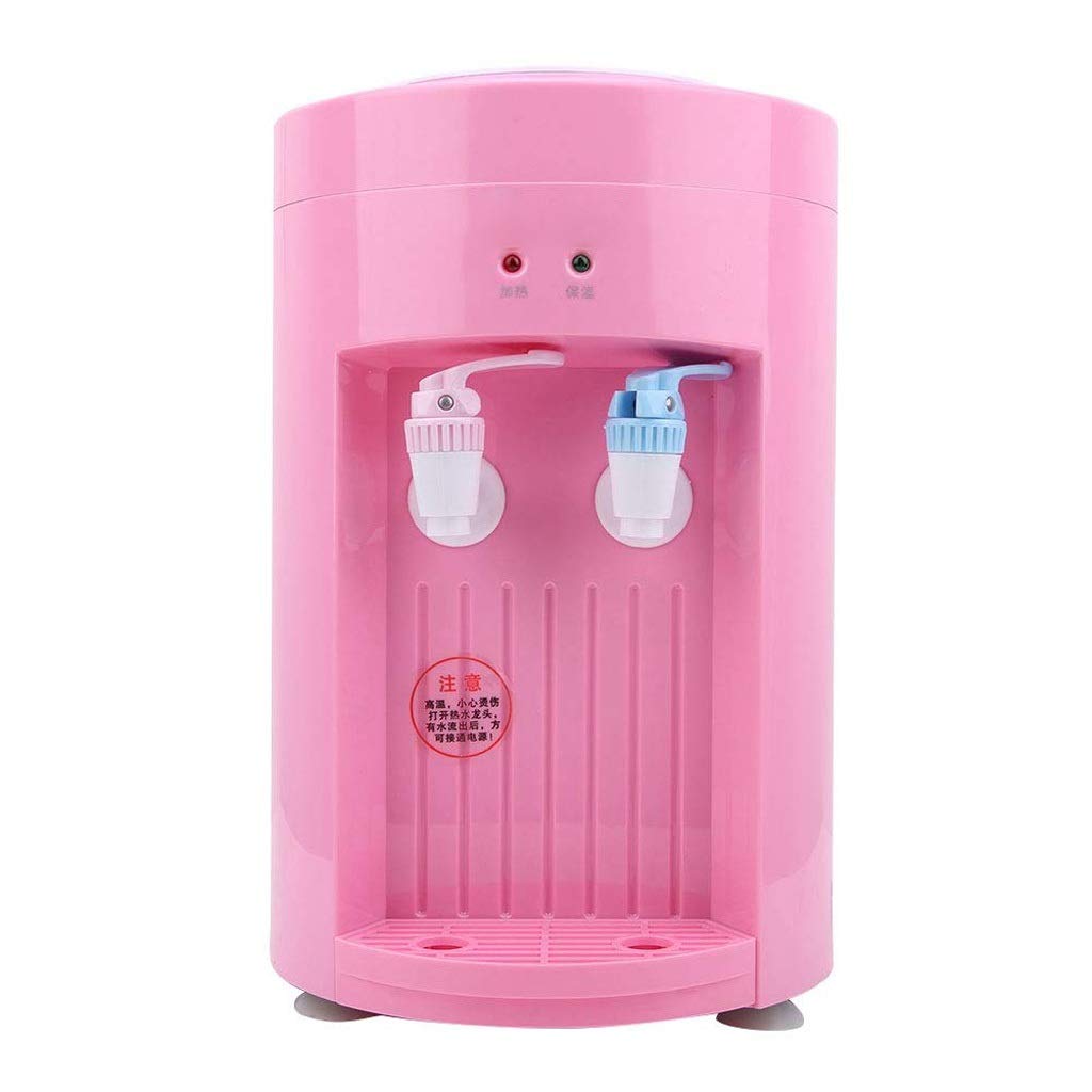 HMTE Dispensador de Agua, Mini dispensador de Agua de Escritorio instantáneo eléctrico Caliente Caliente Profesional con Recipiente Interior de Acero Inoxidable (Rosa)