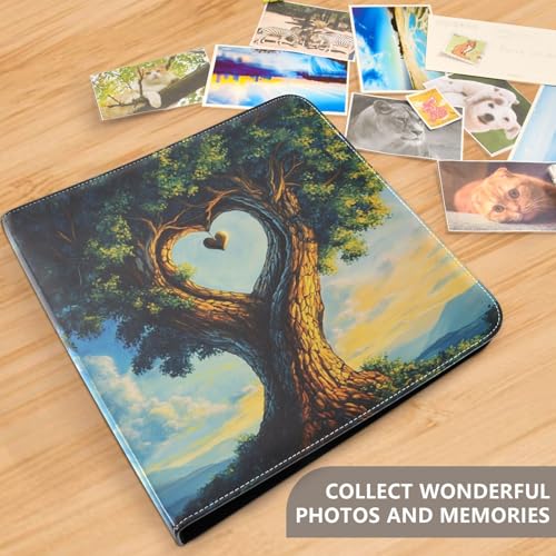 Álbum de fotos ALAZA Romantic Hearts and Trees, cubierta de cuero PU, encuadernación con tres anillos, para bodas, viajes y recuerdos familiares miniatura 4