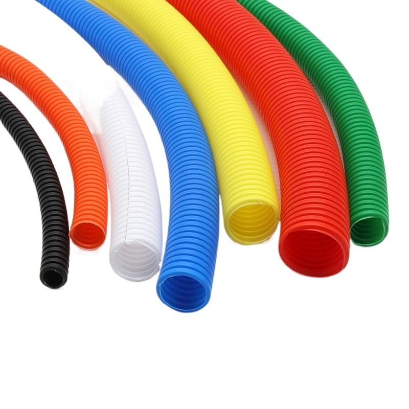 Tubo corrugato flessibile, Tubo flessibile in filo rosso 11,6 mm-34,5 mm ondulato isolato in PP che infila flessibilità nella guaina protettiva in plastica(AD28.5mm x 10 meter)