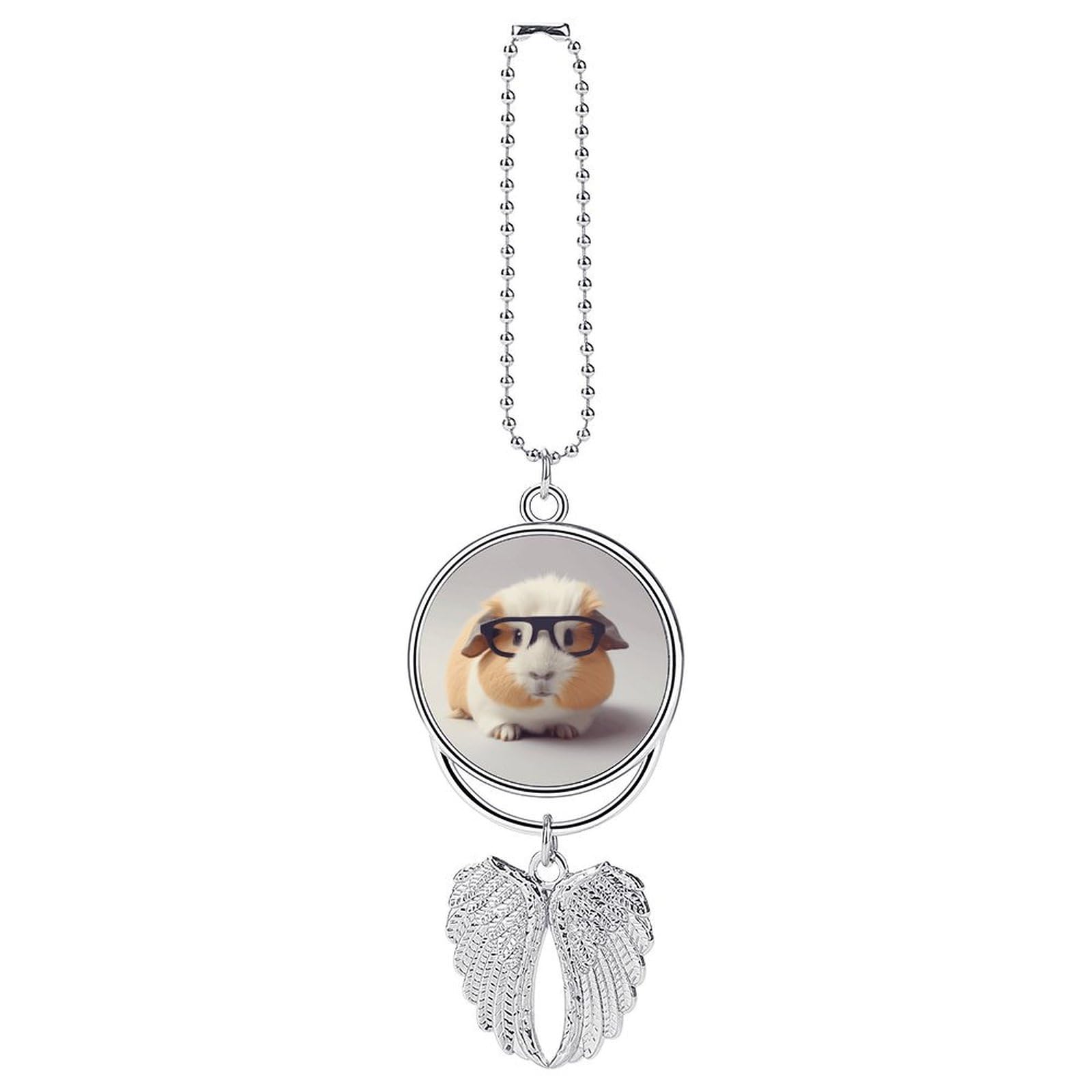 Guinea Pig with Glasses Car Pendant Hanging Swing Auto Rear View Mirror Hanging Car Rear View Mirror Charm Truck Hanger Ornament Charm for Car Rear View Mirrors Accessories