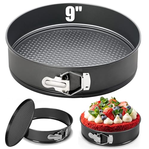 GZMAISULEE Moule à charnière de 22,9 cm – Moule à gâteau rond étanche anti-adhésif avec fond amovible pour gâteaux, cheesecakes, pizzas et quiches