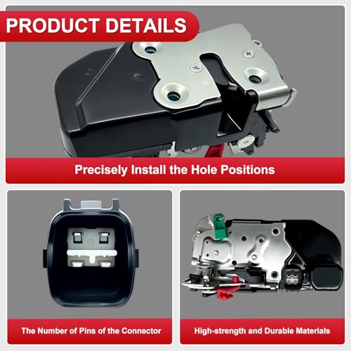 Image of 4 Pins Rear Right Passenger Side Door Latch Lock Actuator Compatible with Jeep Grand Cherokee 1999-2002 Sport Utility 4-Door, Replace for 68268218AA, 55135620AB, 55135620AC, 931681, 931-681