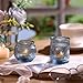 DARJEN 24Pcs Blue Votive Candle Holders - Glass Candle Holder for Party Decoration, Tea Lights Candle Holder for Wedding Shower & Gift